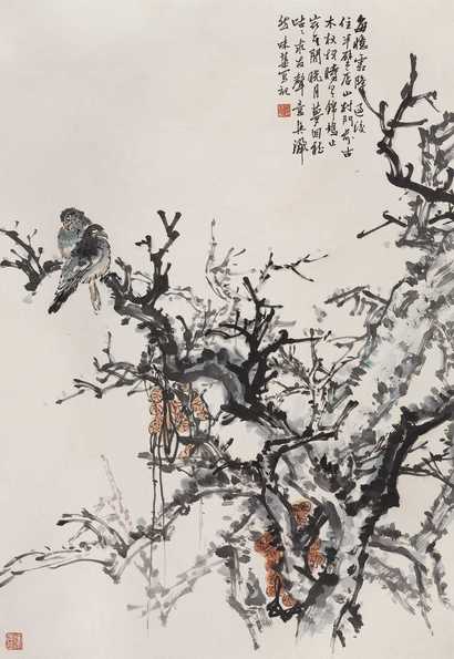 郭味蕖 花鸟 立轴